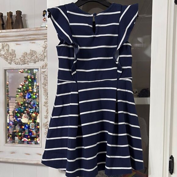 Ralph Lauren Polo Navy Blue Striped Girls Dress Size 5 - Picture 3 of 3